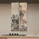 Affiche asiatique - estampe traditionnelle paysage zen