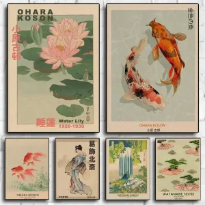 Affiche Hokusai & Koson - Estampe Japonaise