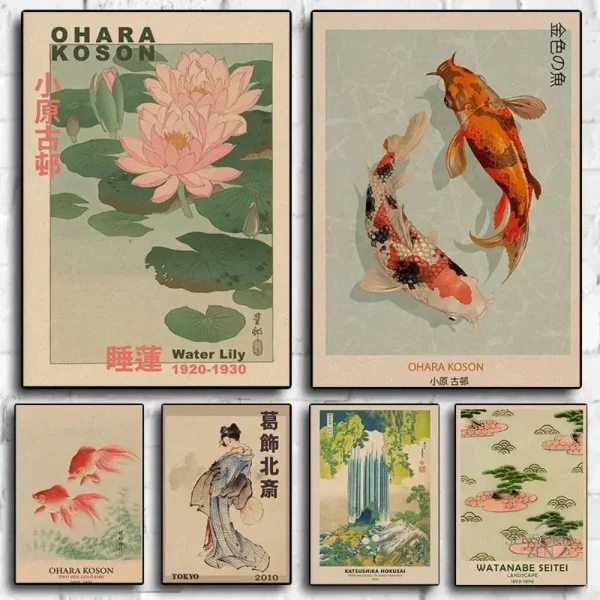 Affiche Hokusai & Koson - Estampe Japonaise