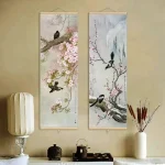 Décoration murale japonaise avec motifs d'oiseaux