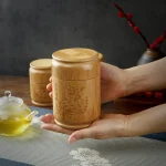 Conservation optimale du thé dans un design en bambou