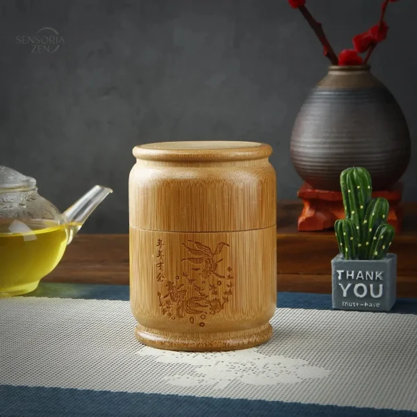 Boîte décorative en bambou pour amateurs de thé raffinés