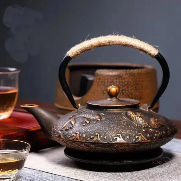 Bouilloire japonaise en fonte, idéale pour eau chaude