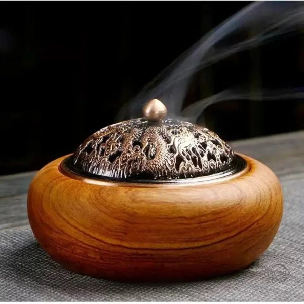 Brûleur d’Encens Élégant Motif Traditionnel Zen