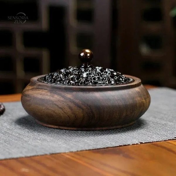 Accessoire de Méditation en Bois Massif et Laiton