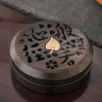 Boîte décorative pour brûleur d'encens en bois santal
