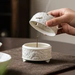 Accessoire Zen pour Encens, Céramique Blanche