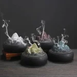 Brûleur en céramique design Montagne Zen pour encens