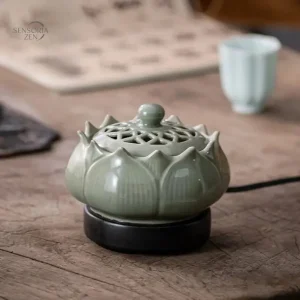 Brûleur d’Encens en Céramique – Lotus Zen