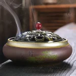 Brûleur d'encens déco zen avec design floral