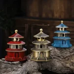 Encensoir Pagode Laiton Antique pour brûler encens