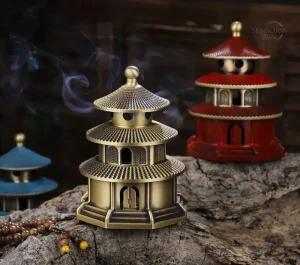 Encensoir en forme de pagode pour résines et poudres