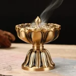 Brûleur d'encens en cuivre ancien, design zen