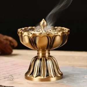 Brûleur d'encens en cuivre ancien, design zen