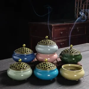 Brûleur Encens Céramique Bouddhiste pour méditation
