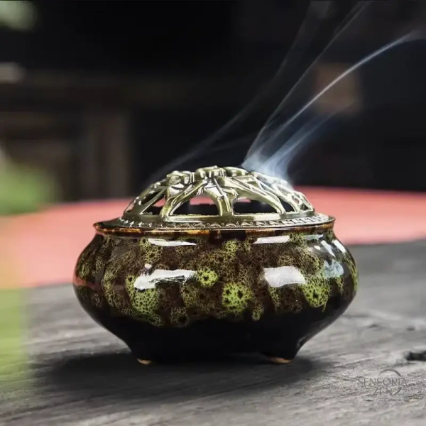 Brûleur Encens Céramique Bouddhiste pour méditation - vue 3