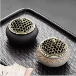 Brûleur encens céramique épuré noir et blanc