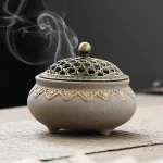 Brûleur encens moderne en céramique bicolore