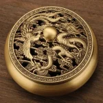Brûleur d’encens Dragon et Phénix en cuivre