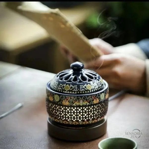 Brûleur d’Encens en émail, design oriental unique
