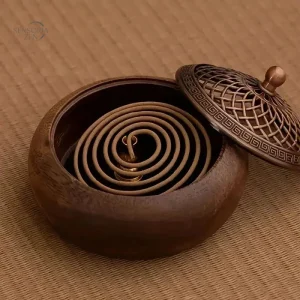 Brûleur d'encens en bois massif artisanal