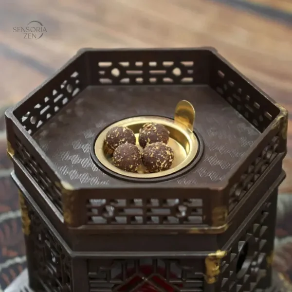 Brûleur d’encens en alliage ancien pour ambiance zen