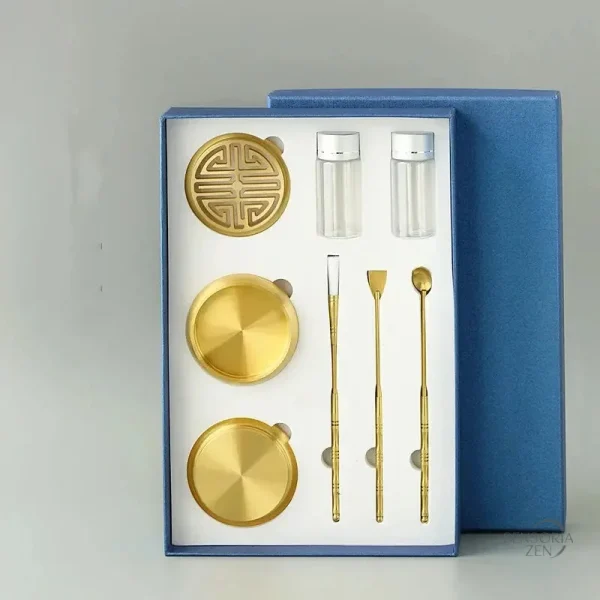 Brûleur d'encens 3 pièces en laiton