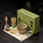 Coffret Matcha Japonais - Bol Fleuri en Céramique