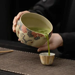 Accessoires pour matcha : bol céramique et bambou inclus