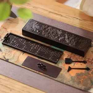 Coffret Outils d'Encens en Cuivre Sculpté