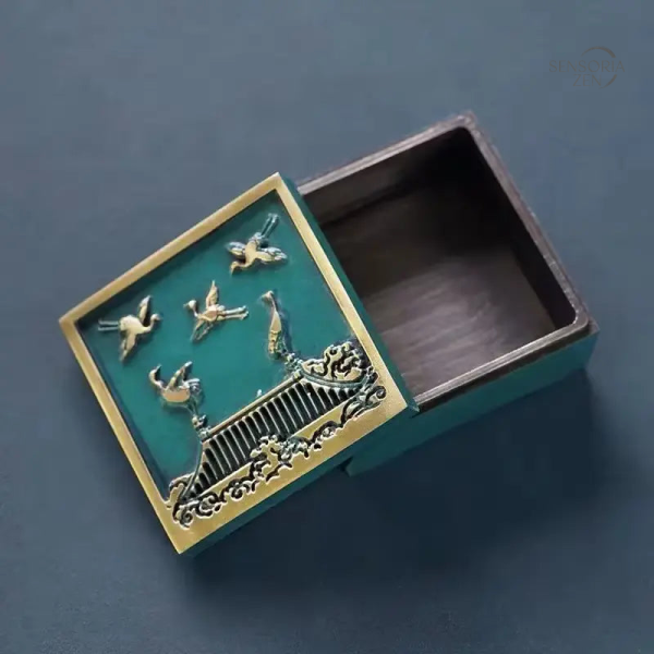 Accessoires d'encens en bleu brûlé élégant