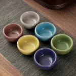 Théière en céramique craquelée avec 6 tasses assorties