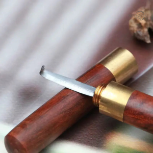 Accessoire d'encens en bois de poirier avec finition cuivre
