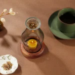 Design élégant en verre et bois