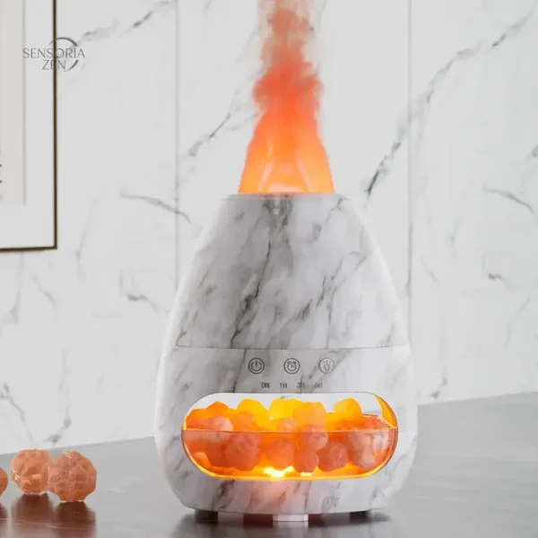 Diffuseur Ambiance Flamme en bois et pierres de sel