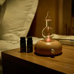 Diffuseur huiles essentielles en verre et bois sans eau
