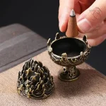 Encensoir de style Han Jin, pièce décorative en métal 6x4cm