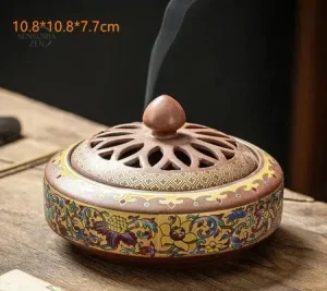 Brûleur Rétro pour Encens – Céramique Élégante