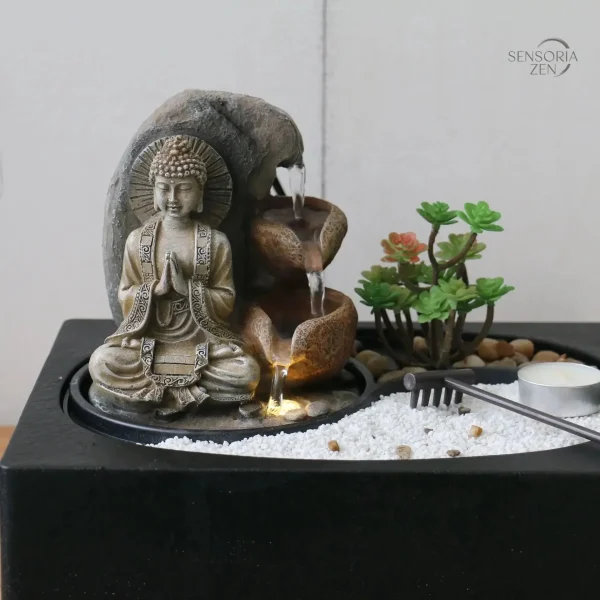 Élément zen avec éclairage LED pour ambiance apaisante