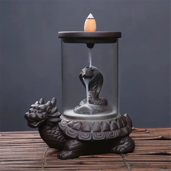 Fontaine d'Encens avec motifs de dragon et tortue