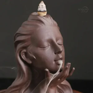 Objet décoratif en argile pourpre, parfait pour la méditation