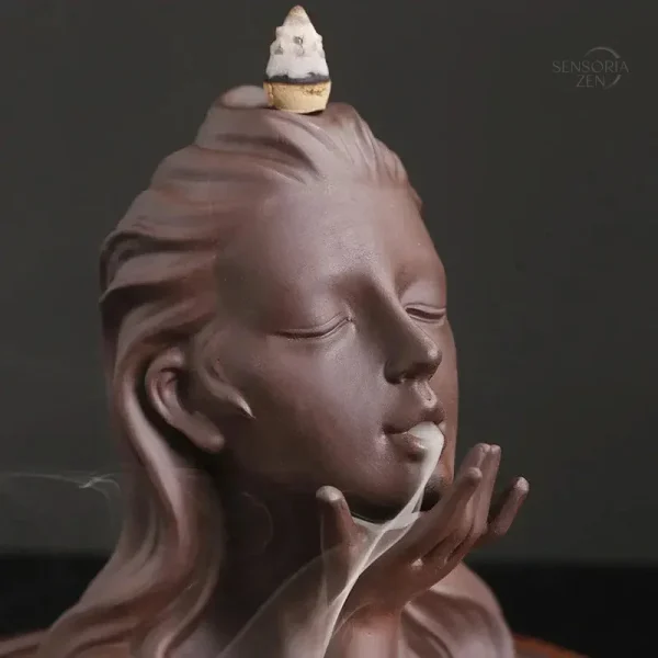 Objet décoratif en argile pourpre, parfait pour la méditation