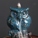 Fontaine d'encens cascade, hibou décoratif pour intérieur serein