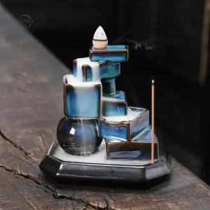 Fontaine d'Encens Céramique – Cascade Bleue