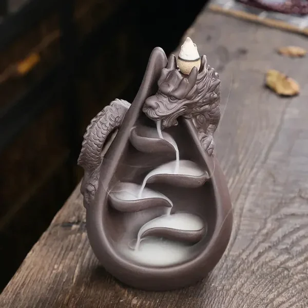 Fontaine d’Encens Dragon en Relief – Décor Zen