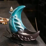 Stylo d'aromathérapie : fontaine d'encens lune en céramique