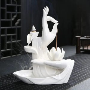 Cascade d'Encens avec motif de lotus artistique