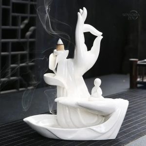Décoration zen : Fontaine d'Encens lotus blanc