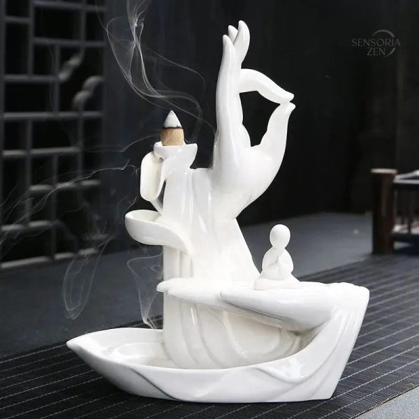 Décoration zen : Fontaine d'Encens lotus blanc