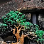 Décoration zen en forme de montagne et eau apaisante